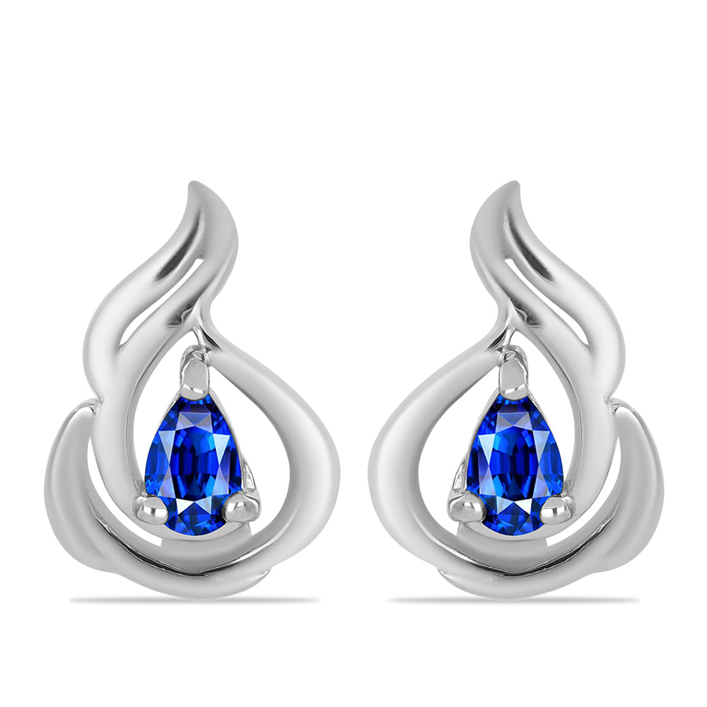 Brincos de Prata com Safira Azul Australiana