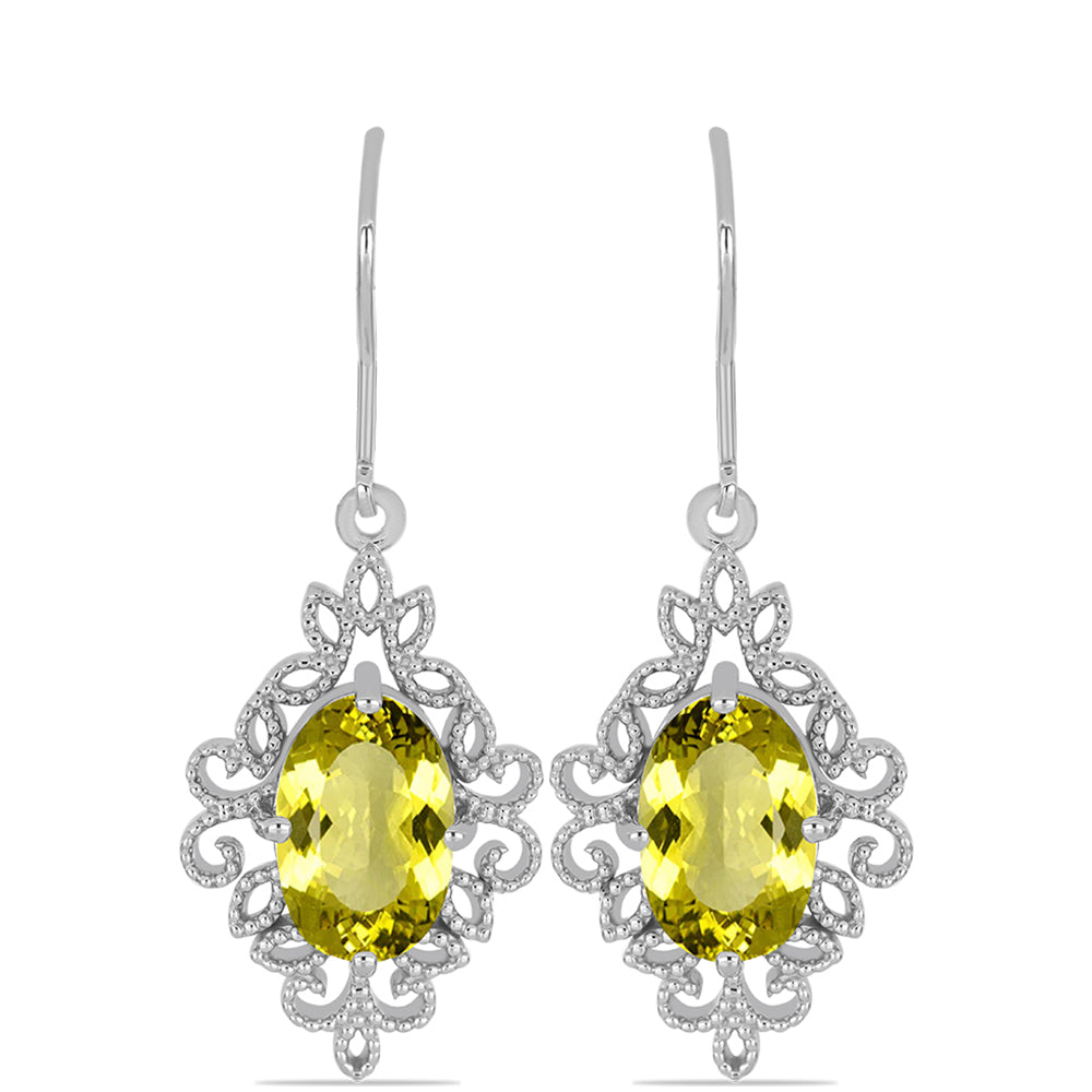 Brincos de Prata com Topázio Cor de Limão