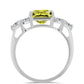 Anel de Prata com Topázio Cor de Limão e Topázio Branco