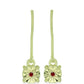 Brincos de Prata com Banho de Ouro com Diamante Vermelho