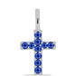 Cruz Pendente de Prata com Safira Azul Australiana