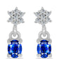 Brincos de Prata com Safira Azul Australiana e Topázio Branco