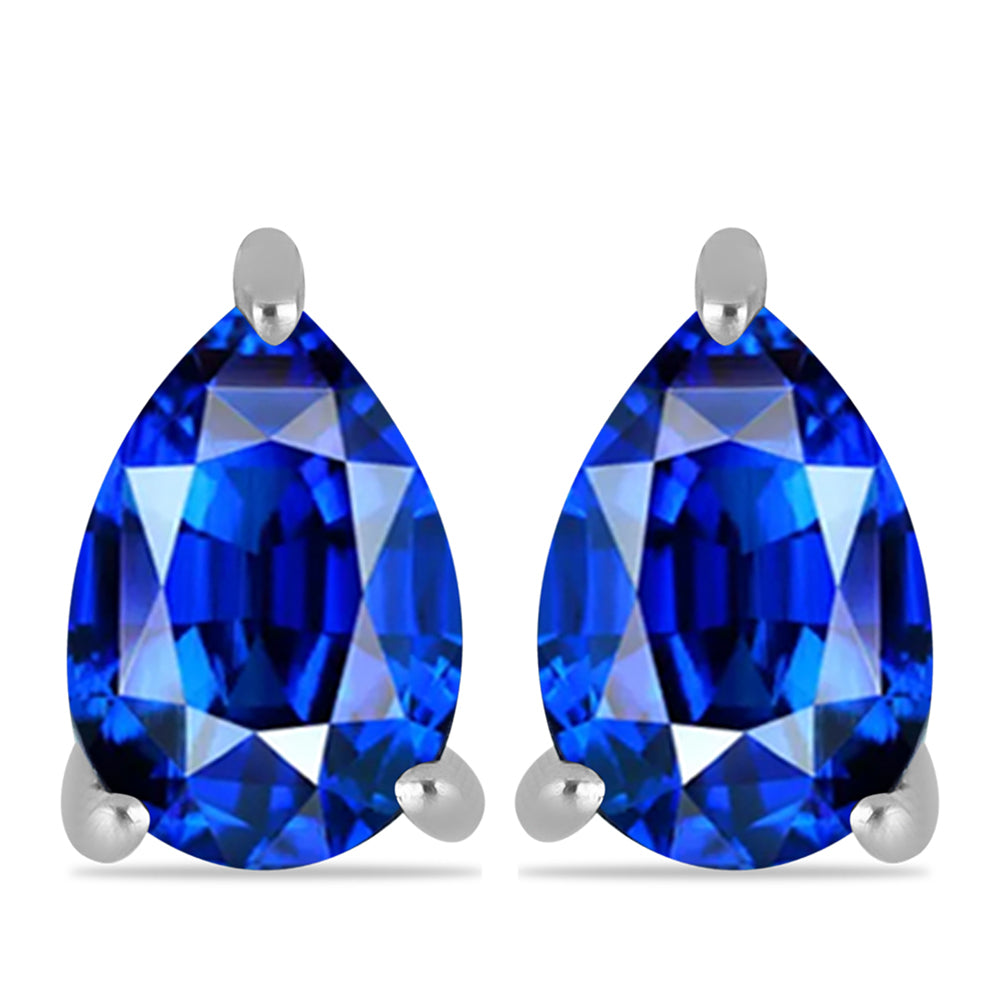 Brincos de Prata com Safira Azul Australiana