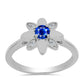Anel de Prata com Safira Azul Australiana e Topázio Branco
