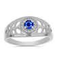 Anel de Prata com Safira Azul Australiana e Topázio Branco