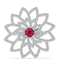 Anel de Prata com Rubi de Madagáscar e Topázio Branco  Contraste: Cabeca de Veado (800)