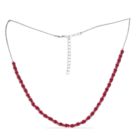 Colar de Prata com Rubi de Madagáscar  Contraste: Cabeca de Veado (800)
