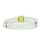 Pulseira de Prata com Banho de Ouro com Pérola Branca de Água Doce e Rubi de Madagáscar  Contraste: Cabeca de Veado (800)