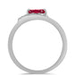 Anel de Prata com Rubi de Madagáscar e Topázio Branco
