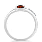 Anel de Prata com Granada de Barton e Topázio Branco