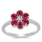 Anel de Prata com Rubi de Madagáscar e Topázio Branco