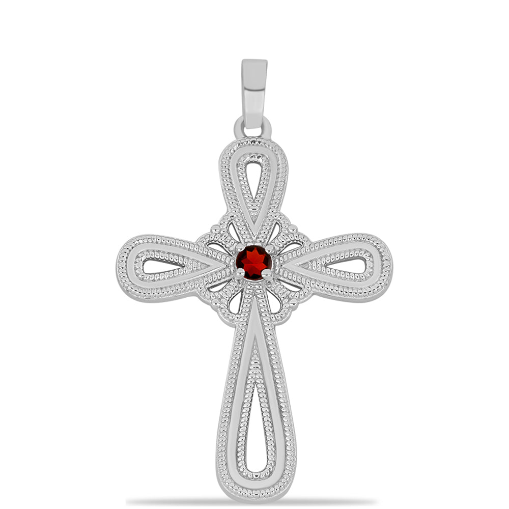 Cruz Pendente de Prata com Granada de Barton 1 