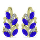 Brincos de Prata com Banho de Ouro com Ágata Azul e Topázio Branco