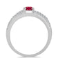 Anel de Prata com Rubi de Madagáscar e Topázio Branco