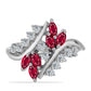 Anel de Prata com Rubi de Madagáscar e Topázio Branco  Contraste: Cabeca de Veado (800)