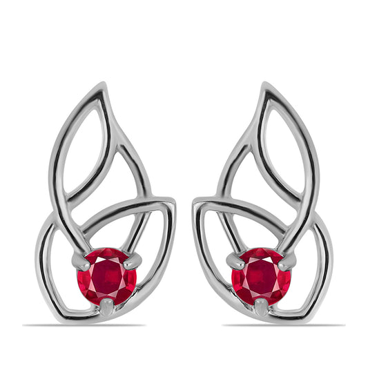 Brincos de Prata com Rubi de Madagáscar