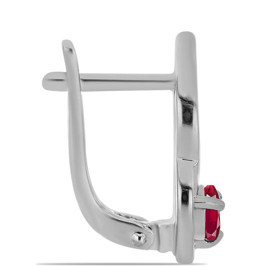 Brincos de Prata com Rubi de Madagáscar