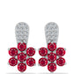 Brincos de Prata com Rubi de Madagáscar e Topázio Branco