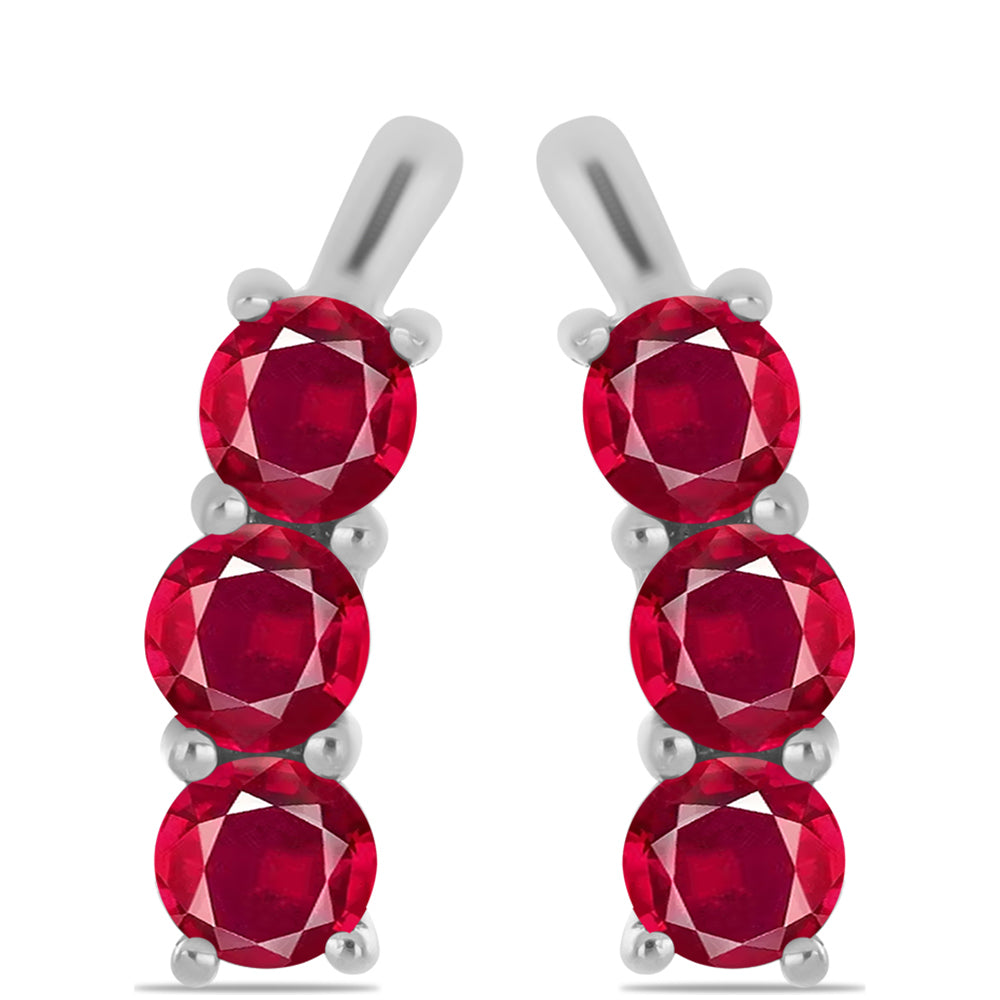 Brincos de Prata com Rubi de Madagáscar