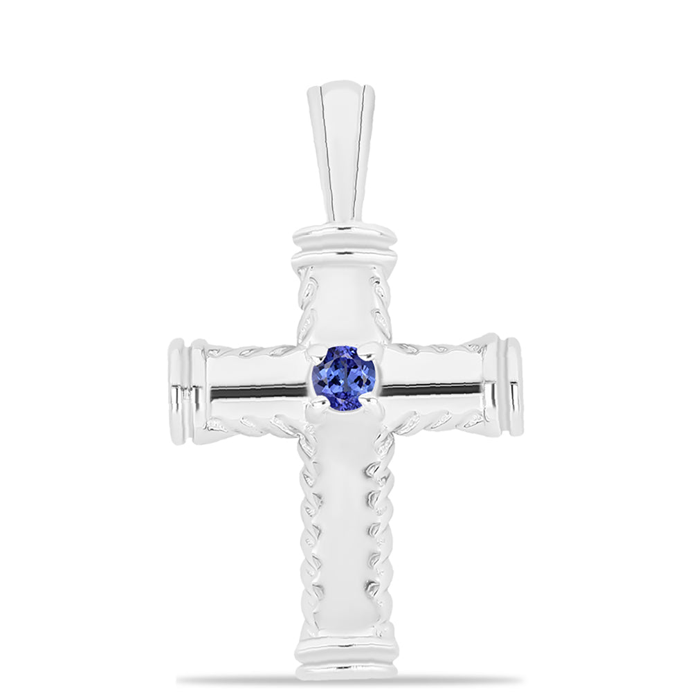 Cruz Pendente de Prata com Tanzanite
