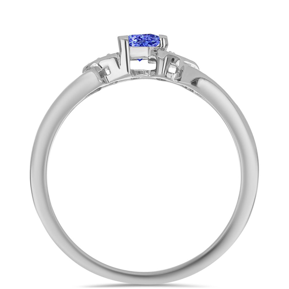 Anel de Prata com Tanzanite e Topázio Branco