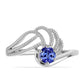 Anel de Prata com Tanzanite  Contraste: Cabeca de Veado (800)