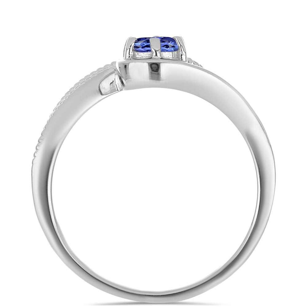 Anel de Prata com Tanzanite  Contraste: Cabeca de Veado (800) 2 