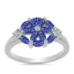 Anel de Prata com Tanzanite e Topázio Branco