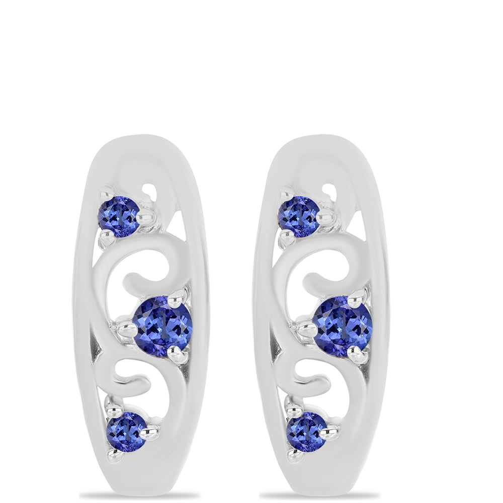 Brincos de Prata com Tanzanite