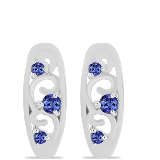 Brincos de Prata com Tanzanite