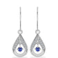 Brincos de Prata com Tanzanite e Topázio Branco
