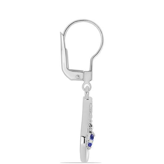 Brincos de Prata com Tanzanite e Topázio Branco