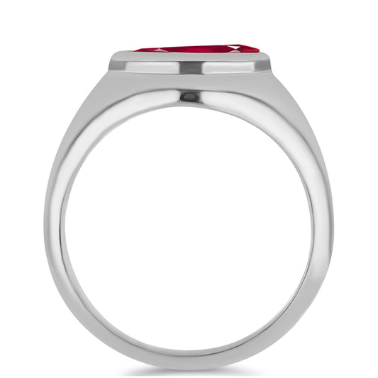Anel de Prata com Rubi de Madagáscar