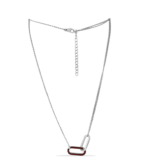 Colar de Prata com Granada de Barton  Contraste: Cabeca de Veado (800)