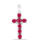 Cruz Pendente de Prata com Rubi de Madagáscar