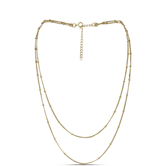 Corrente de Prata com Banho de Ouro ( Colar )  Contraste: Cabeca de Veado (800)