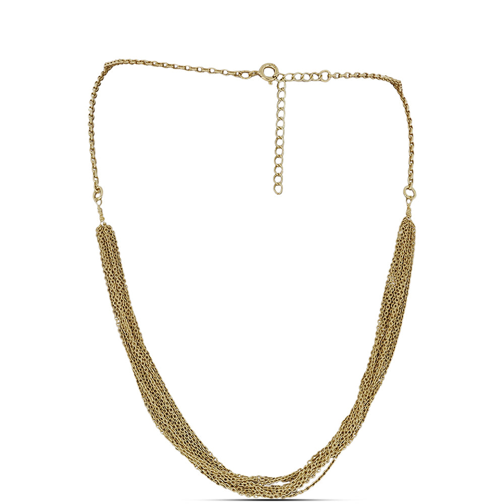 Corrente de Prata com Banho de Ouro ( Colar )  Contraste: Cabeca de Veado (800)