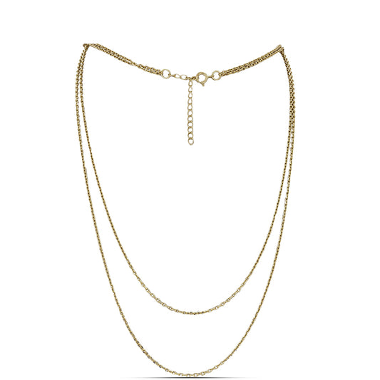 Corrente de Prata com Banho de Ouro ( Colar )  Contraste: Cabeca de Veado (800)