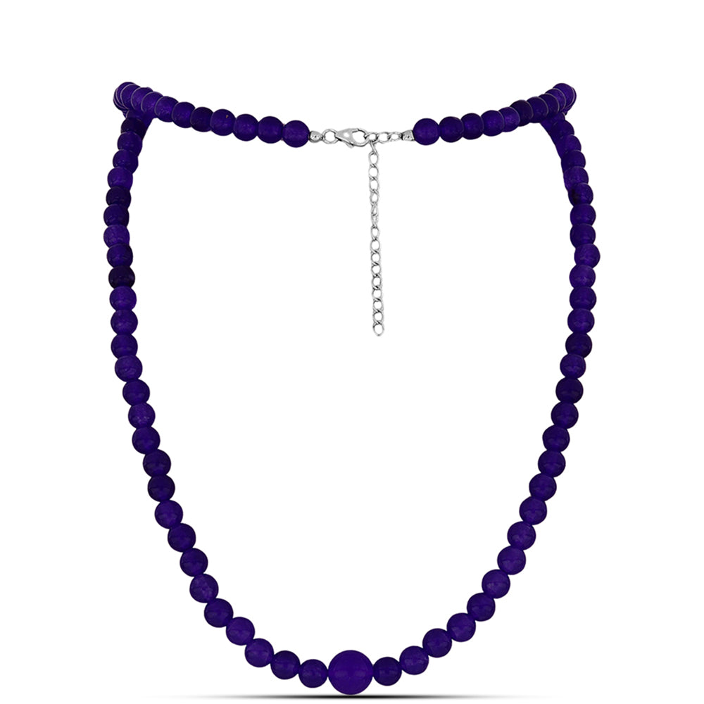 Colar de Prata com Jade Roxa