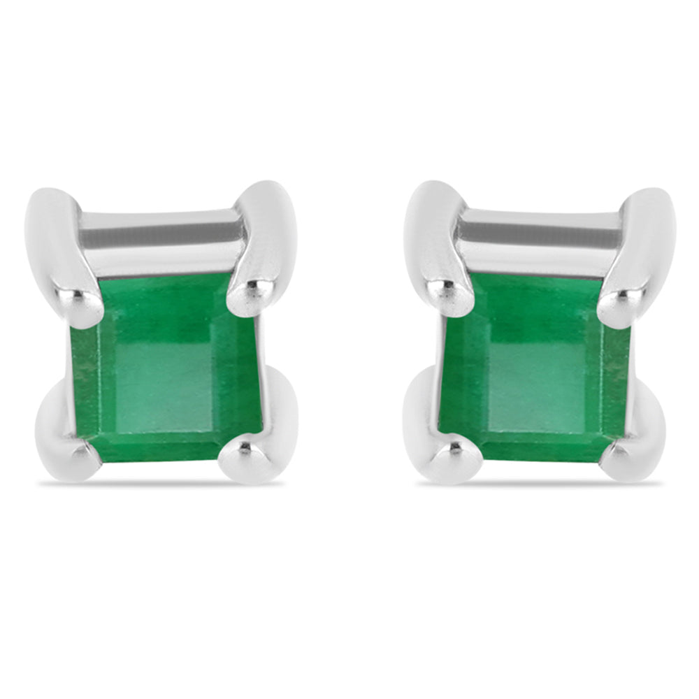 Brincos de Prata com Esmeralda do Brasil