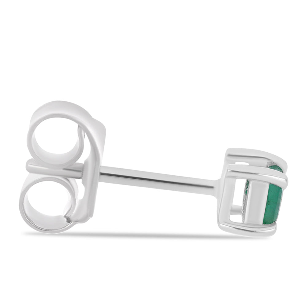 Brincos de Prata com Esmeralda do Brasil