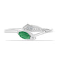 Anel de Prata com Esmeralda do Brasil e Topázio Branco