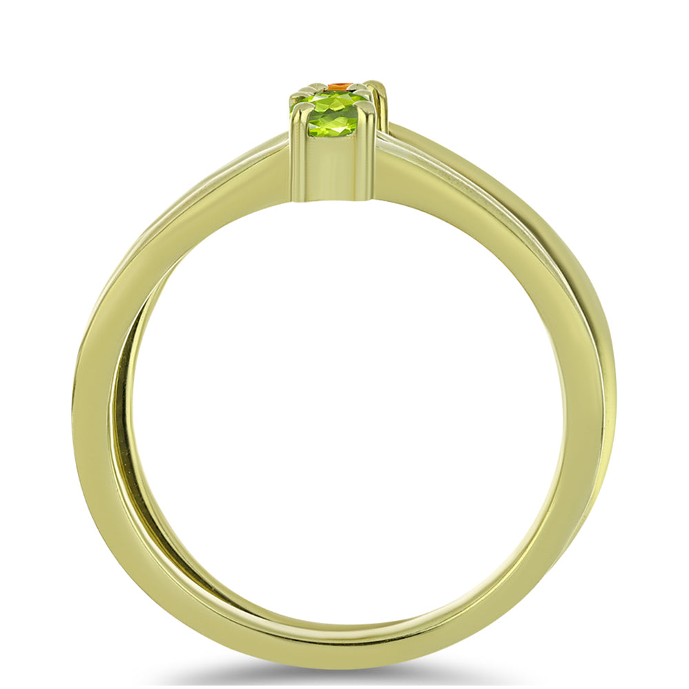 Conjunto de Prata com Banho de Ouro com Safira Azul Australiana e Safira Padparadscha ( Anel )  Contraste: Cabeca de Veado (800)