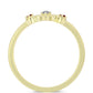 Anel de Prata com Banho de Ouro com Diamante Vermelho e Diamante Branco