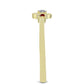 Anel de Prata com Banho de Ouro com Diamante Vermelho e Diamante Branco