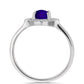 Anel de Prata com Jade Roxa e Topázio Branco