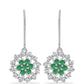Brincos de Prata com Esmeralda do Brasil e Topázio Branco