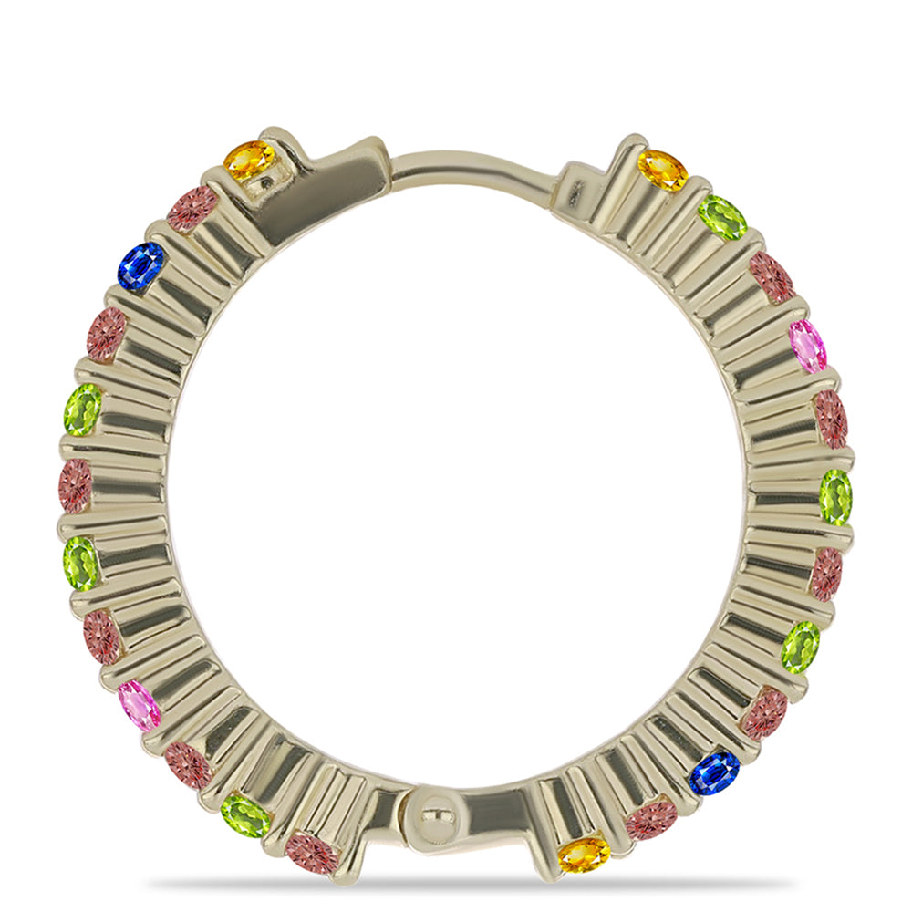 Brincos de Prata com Banho de Ouro com Safira Arco-íris de Rosebery 1 