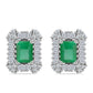 Brincos de Prata com Esmeralda do Brasil e Zircão Branco