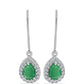Brincos de Prata com Esmeralda do Brasil e Topázio Branco